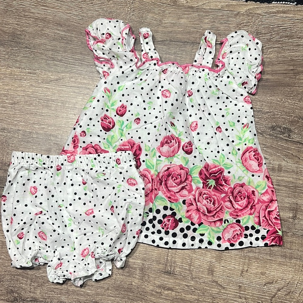 3-6 month Penny M baby girl dress and diaper cover.